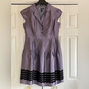 2/$40 Mauve Cap Sleeve Dress with Black Lace Trim